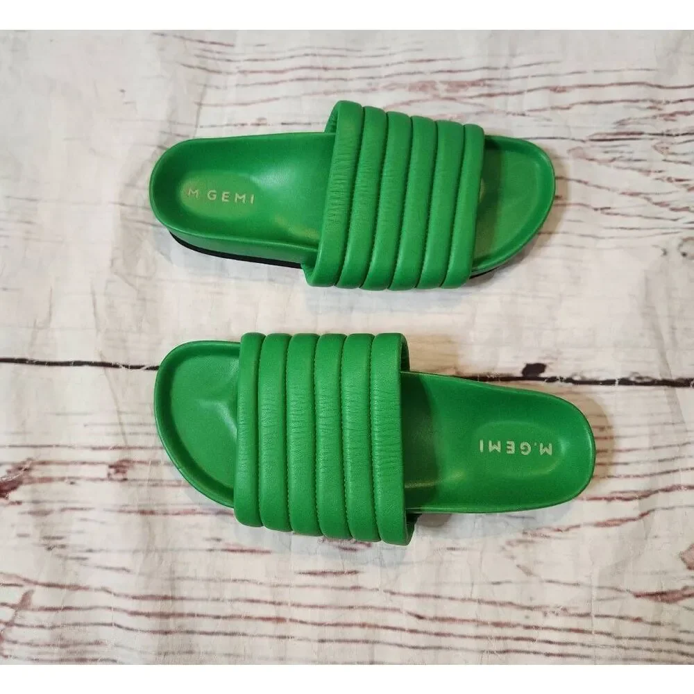 M. Gemi Green Padded Slide Sandals - Picture 5 of 6